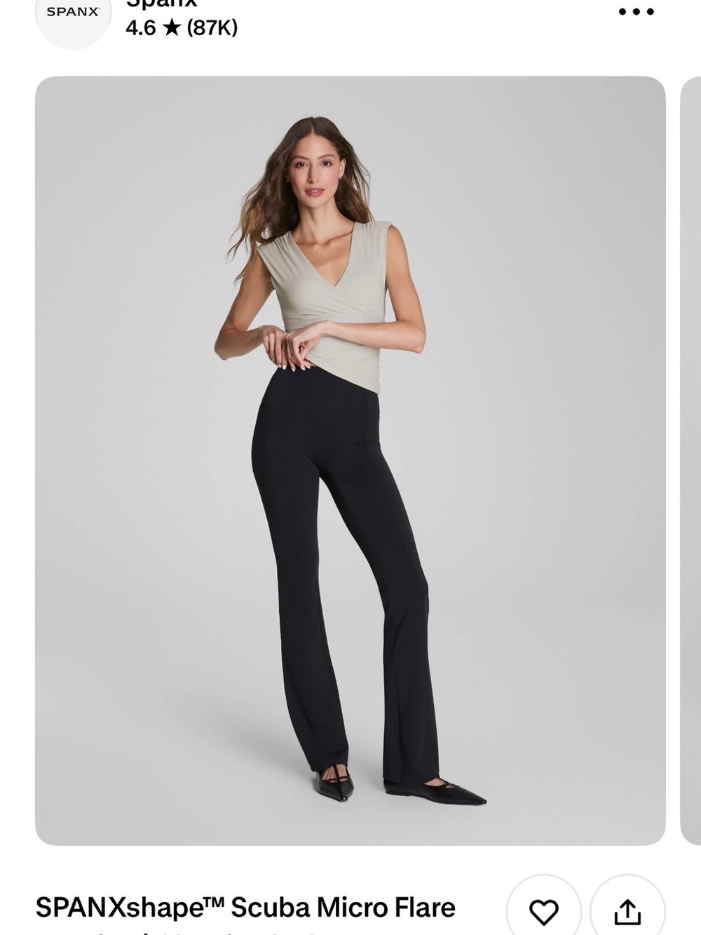 SPANX Black Scuba Micro Flare Pants